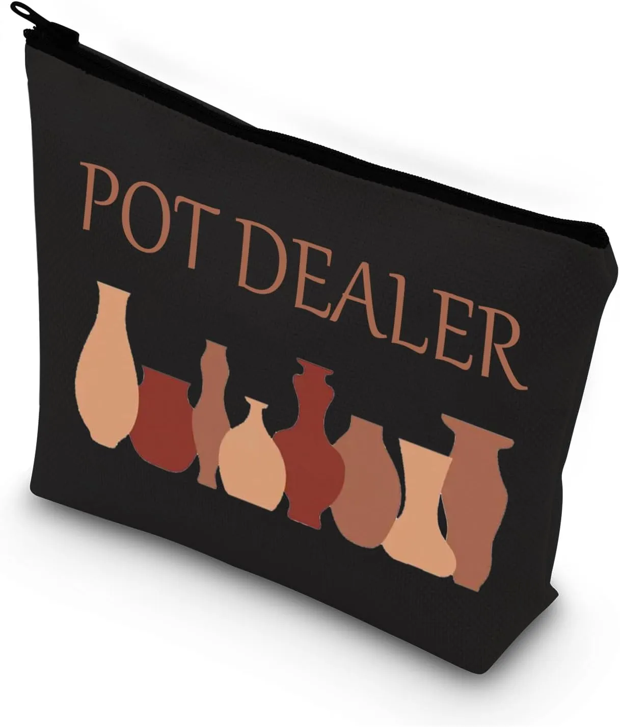BDPWSS Pottery Artist Gift Pot Dealer Makeup Bag Ceramic Artist Gift Pottery Lover Gift Pottery Student Graduation Zipper Bag (Pot Dealer BL)