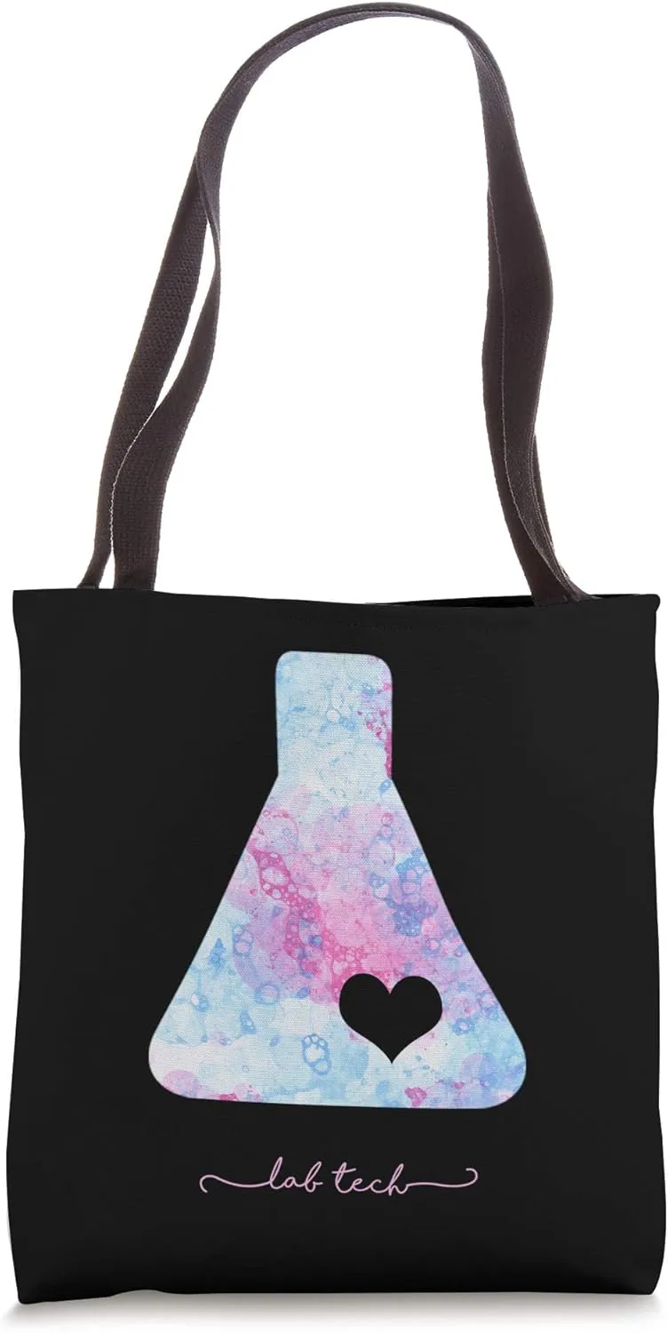 Beaker with heart - medical lab tech love lab week gift Tote Bag