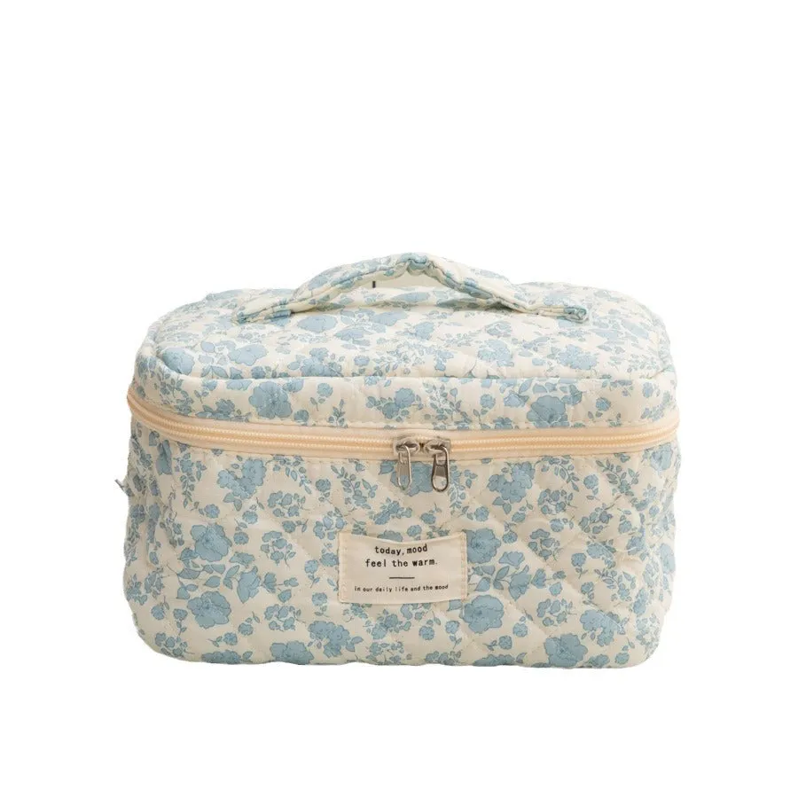 Beautiful Floral Storage Carrying Quilted Cotton Cosmetic Bags