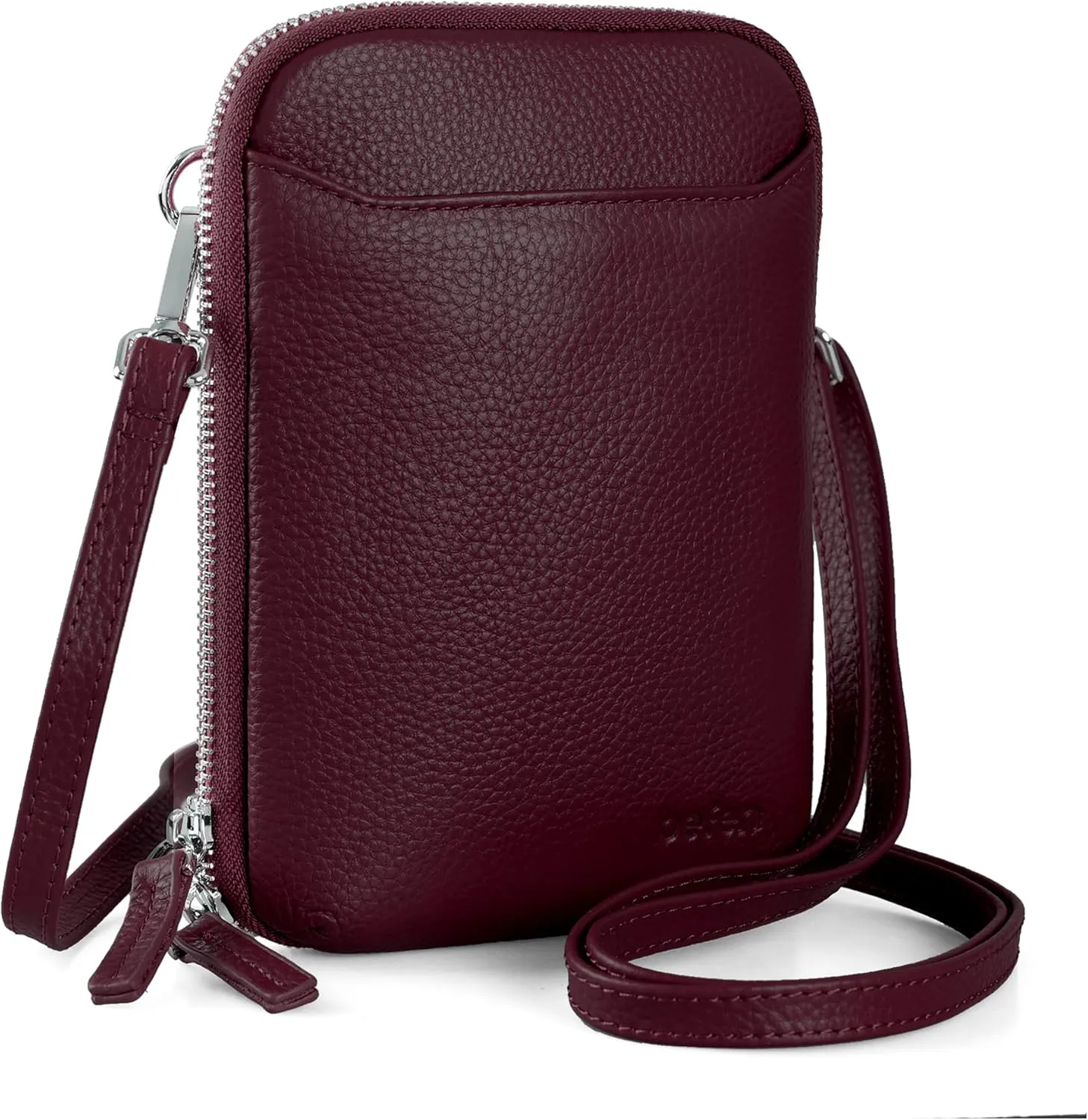 befen Genuine Leather Crossbody Cell Phone Purse for Women, Small Zip Around RFID Blocking Crossbody Wallet Bags