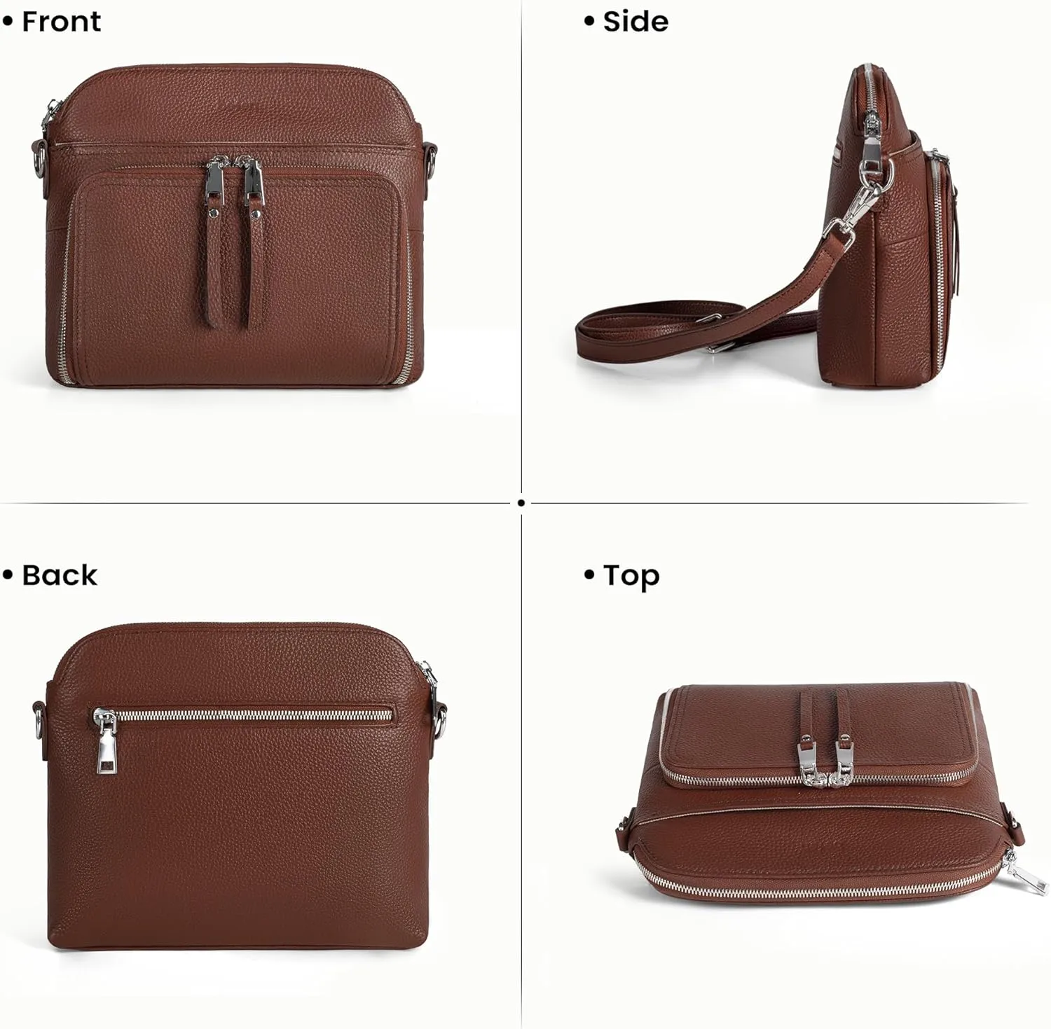 befen Genuine Leather Crossbody Purses for Women, Women's Small Crossbody Shoulder Bag with Built in RFID Wallet