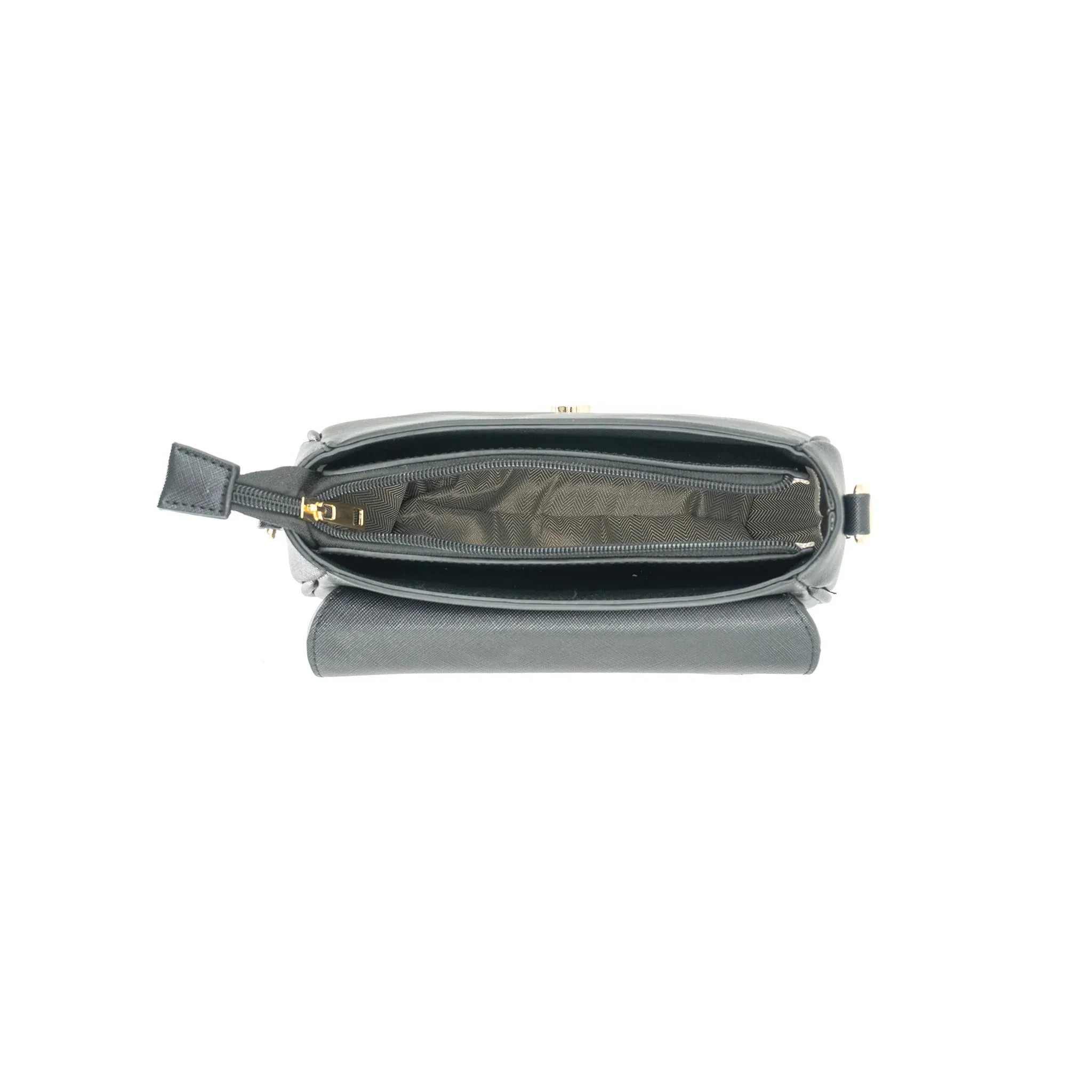 Beige Pleather Saddle Bag