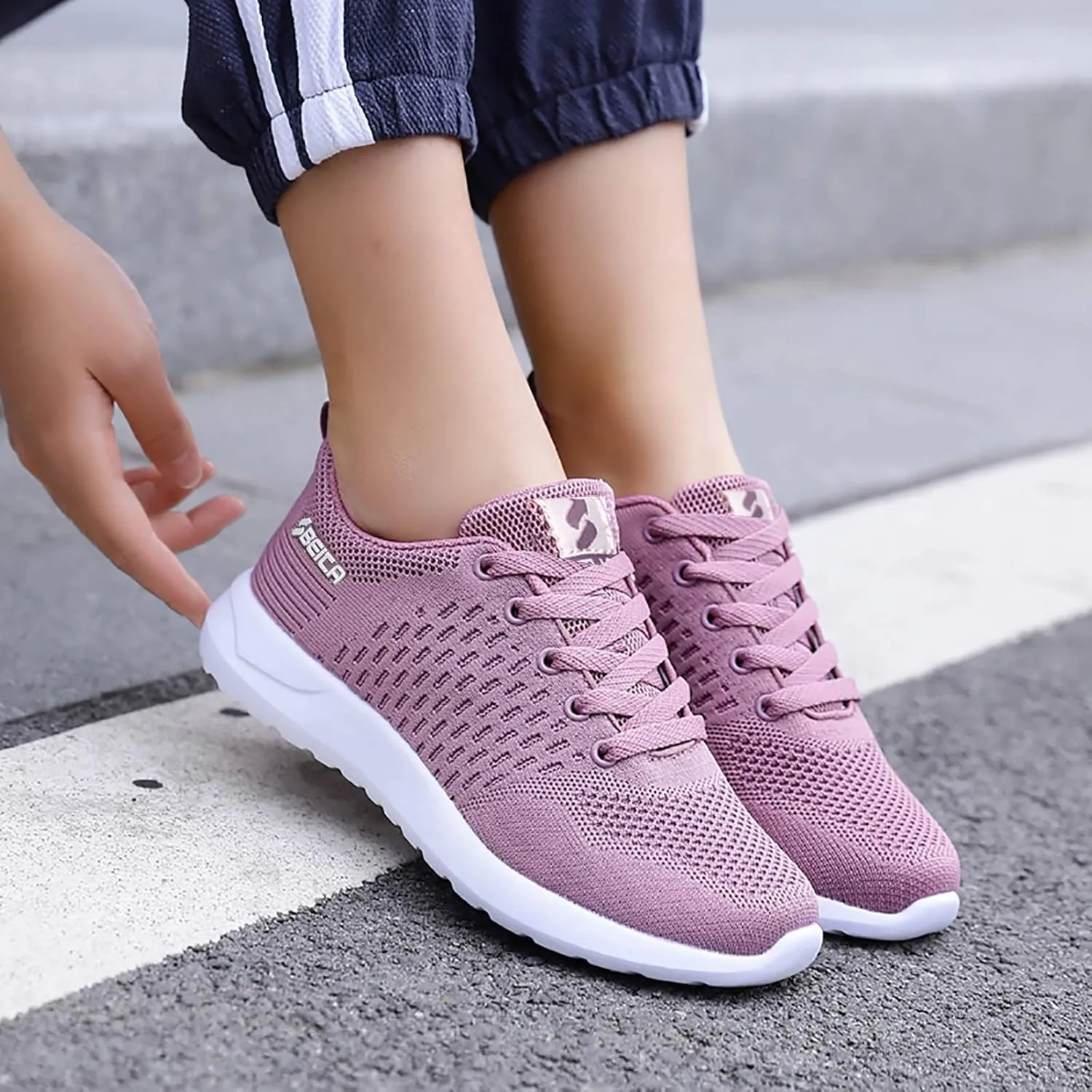 Beita Womens Running Shoes Non Slip Walking Sneakers Breathable Sports Shoes for Gym Travel Work