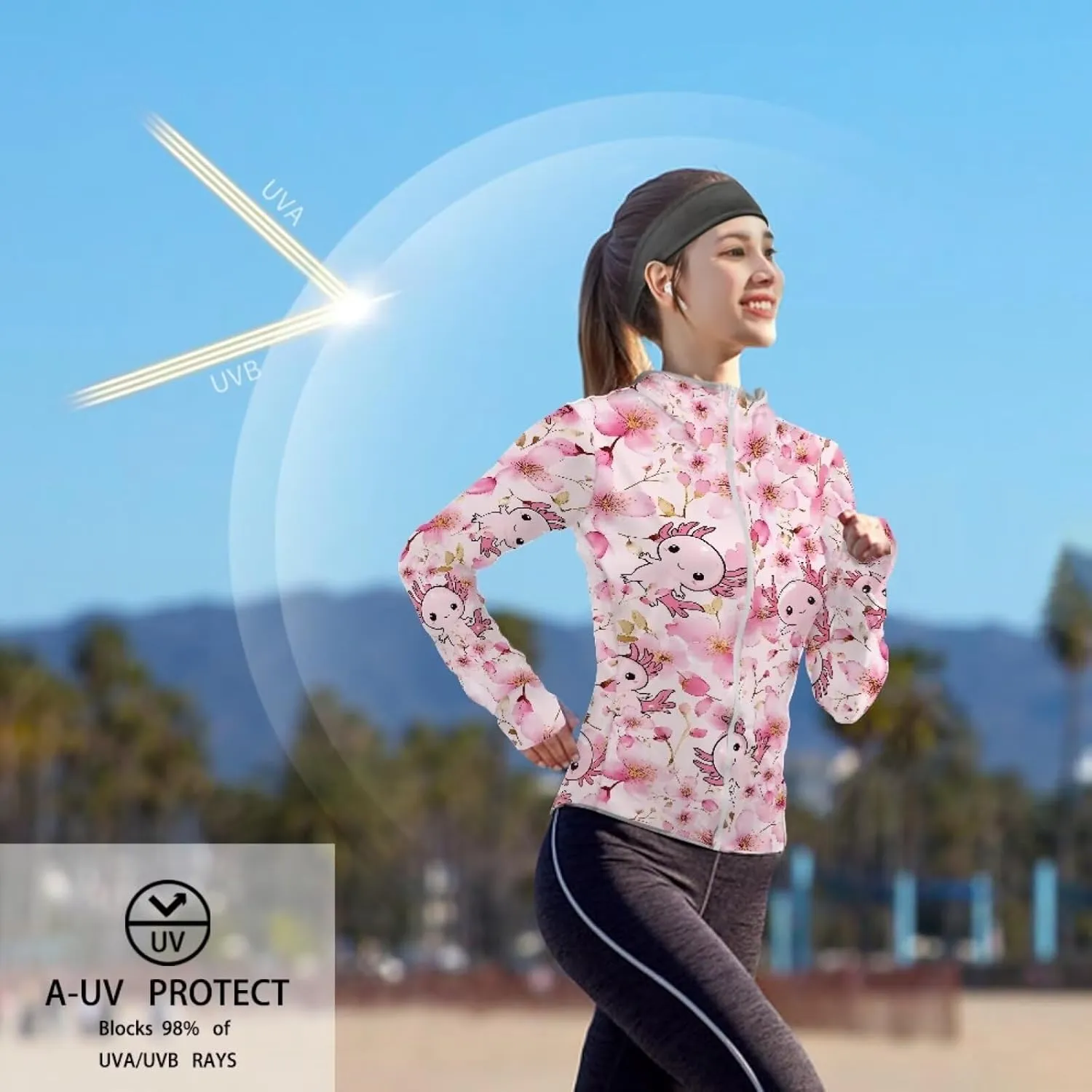 Belidome Long Sleeve Sun Shirt Women UV Protection Hoodie Summer Outdoor Athletic Jacket with Pockets Thumb Holes S-2XL