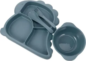 BESPORTBLE 1 Set Dinosaur Plate and Bowl Divided Tableware with Fork Spoon Cute Design for Odor Food Storage present