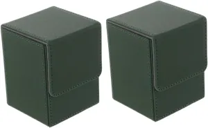 BESPORTBLE 2pcs Card Deck Storage Box Pu Material Organizer for Game Cards Compact Lightweight Design Scratch-resistant Lining for Outdoor Use