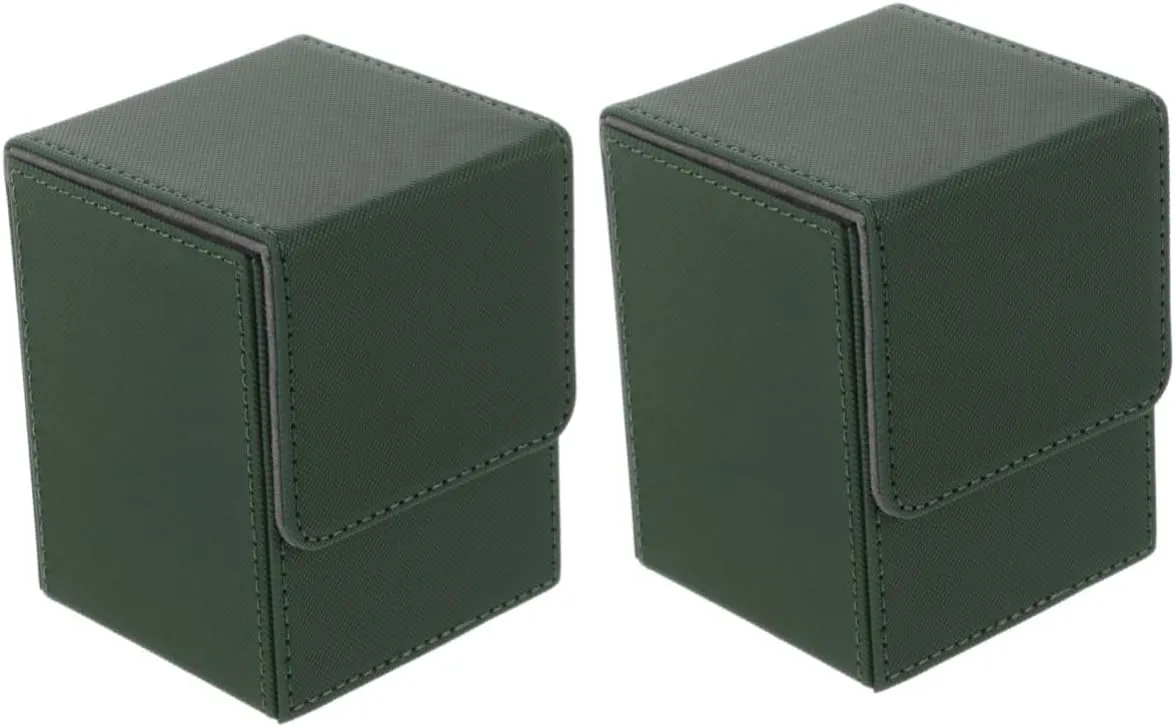 BESPORTBLE 2pcs Card Deck Storage Box Pu Material Organizer for Game Cards Compact Lightweight Design Scratch-resistant Lining for Outdoor Use