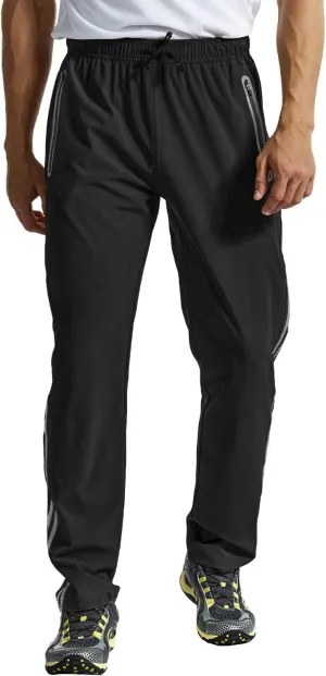 BGOWATU Men's Sweatpants Zipper Pockets Lightweight Exercise Pants Running Workout Sports