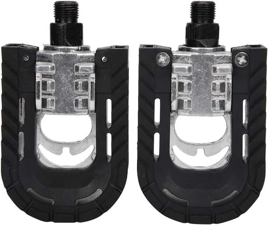 Bicycle Foot Pedal, Foldable Flat Aluminum Alloy Road Mountain Bike Pedal Stationary Footboard Postposition Portable Footpegs Lightweight Bearing Pedals Universal Motorcycle Racing