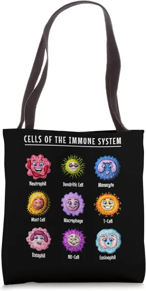 Biology Immune System Cells Funny Science Biology Student Tote Bag
