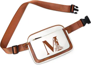 Birthday Gifts for Women, Initial Fanny Pack Belt Bag Small Crossbody Bags, Personalized Gift for Mom Her Grandma,M