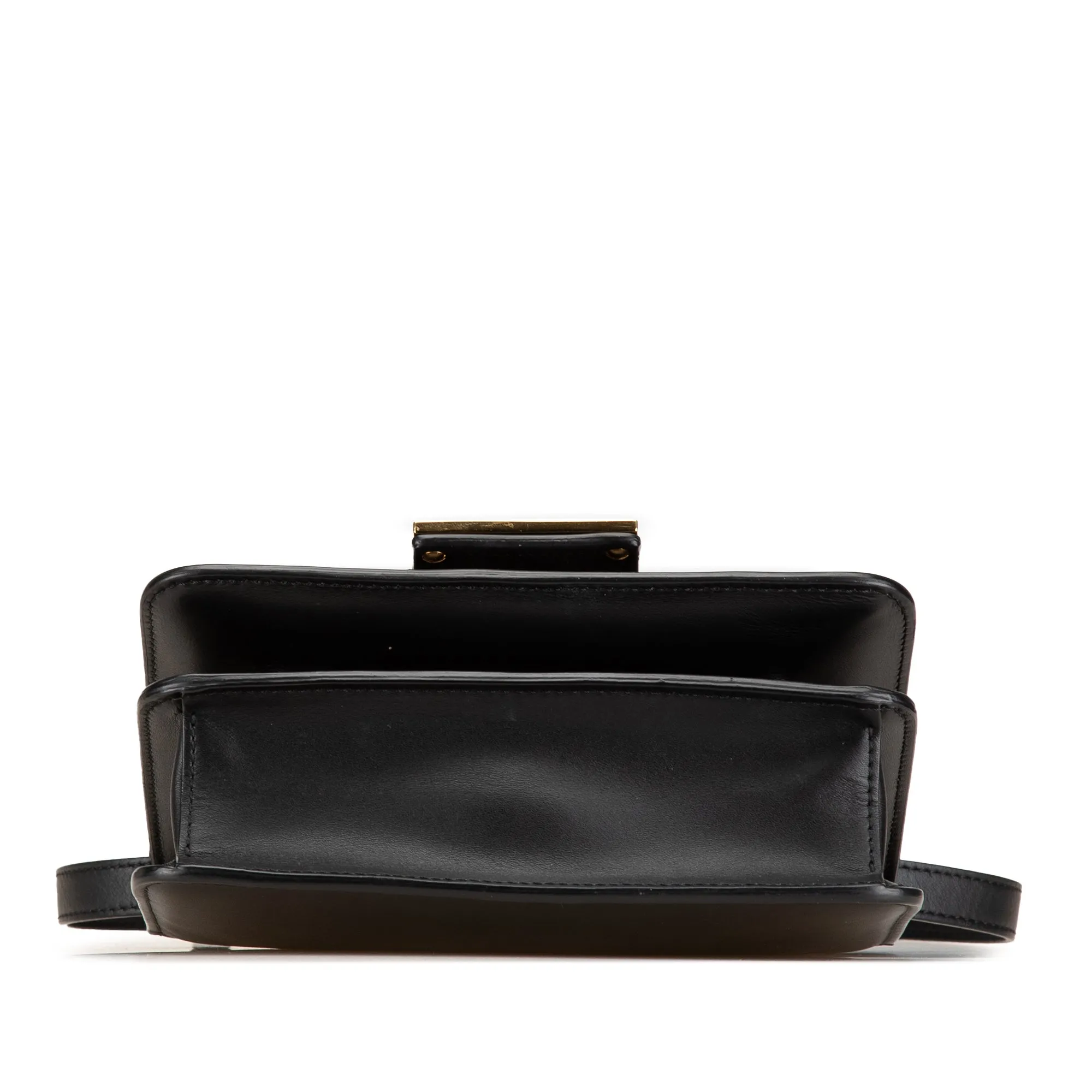 Black Fendi Leather Crystal Fab Crossbody