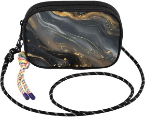 Black Gold Marble Grey Crossbody Bags for Women Cell Phone Purses Women's Shoulder Handbags Wallet Purse with Adjustable Strap