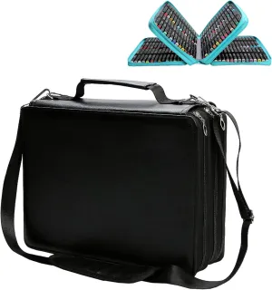 Black Marker Case, 168 Slots Alcohol Marker Case Markers Carrying Bag Holder for Art Sketch Marker, Permanent Paint Marker, Dry Erase Marker, Repair Marker Pen, Color Highlighte Art Supplies