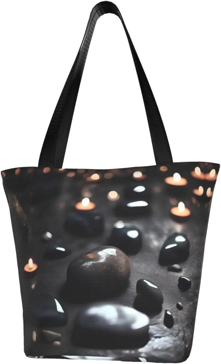 Black Mystery Heart Stone Women's fashion shoulder bag, shopping handbag, suitable for weekend travel shopping shoulder bag messenger bag