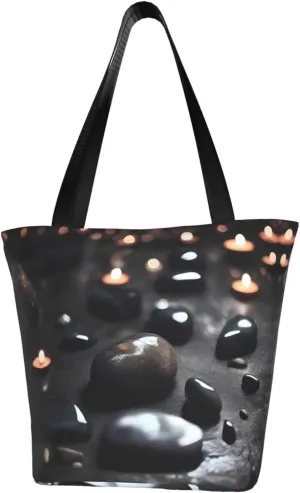 Black Mystery Heart Stone Women's fashion shoulder bag, shopping handbag, suitable for weekend travel shopping shoulder bag messenger bag