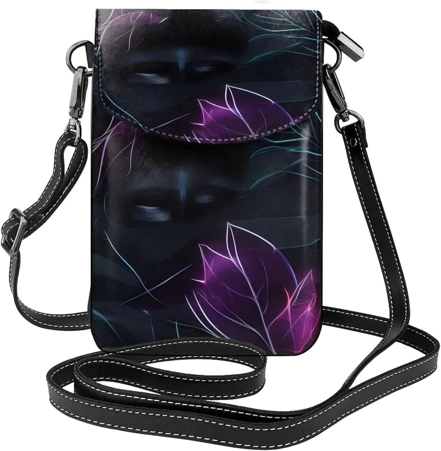 Black Mystery Zippered Crossbody Bag,* Women'S Shoulder Bag With Card Slot, Removable Shoulder Strap, 7.6 X 4.9 In.