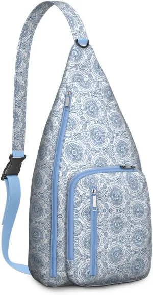 Bohemian Crossbody Bag Daypack for Women Men Lightweight Vintage Tribal Waterproof Sling Bag Backpack Hiking Cycling Sports