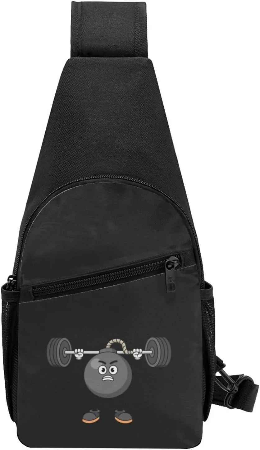 Bomb Lifts Barbell Unisex Chest Bag Lightweight Crossbody Shoulder Bag Travel Pocket