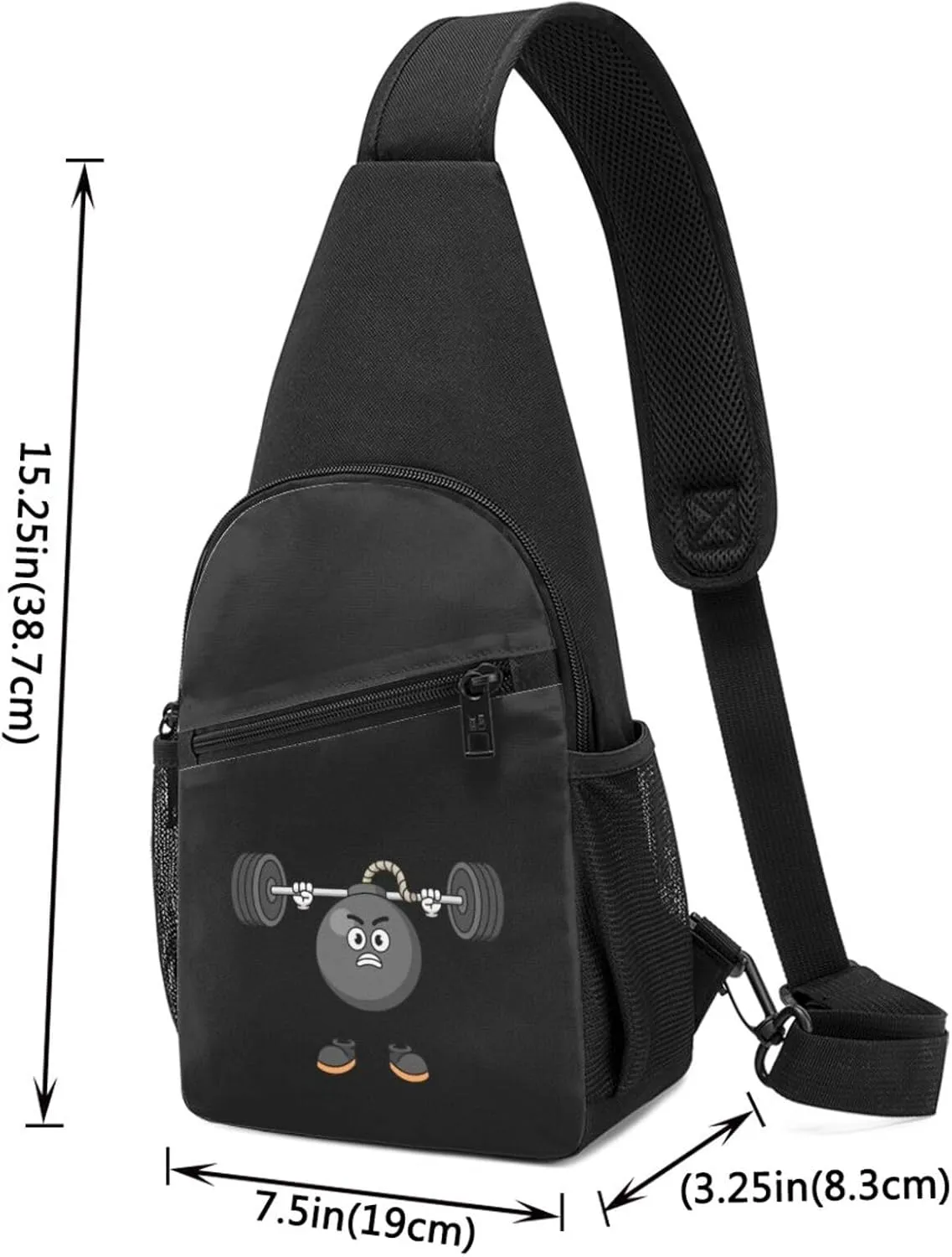 Bomb Lifts Barbell Unisex Chest Bag Lightweight Crossbody Shoulder Bag Travel Pocket