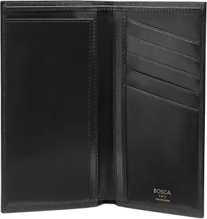 Bosca Men's Italian Leather Coat Pocket Wallet - Hand-Stitched Bifold with 6 Card Slots and Currency Well Italia Breast Pocket Wallet For Men. Gift-Packaged - Black