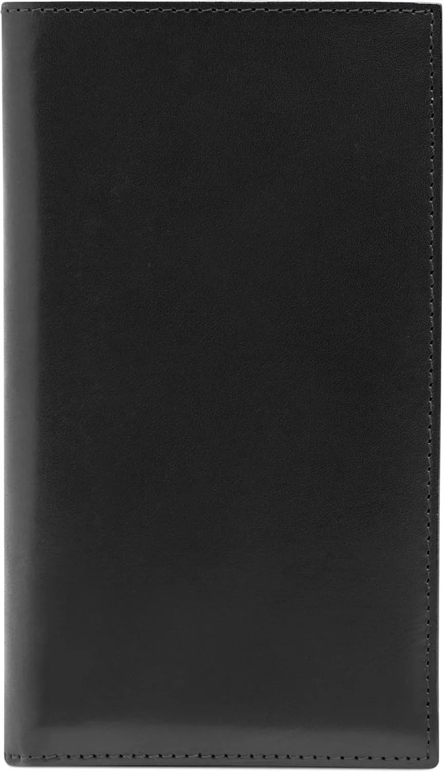Bosca Men's Italian Leather Coat Pocket Wallet - Hand-Stitched Bifold with 6 Card Slots and Currency Well Italia Breast Pocket Wallet For Men. Gift-Packaged - Black