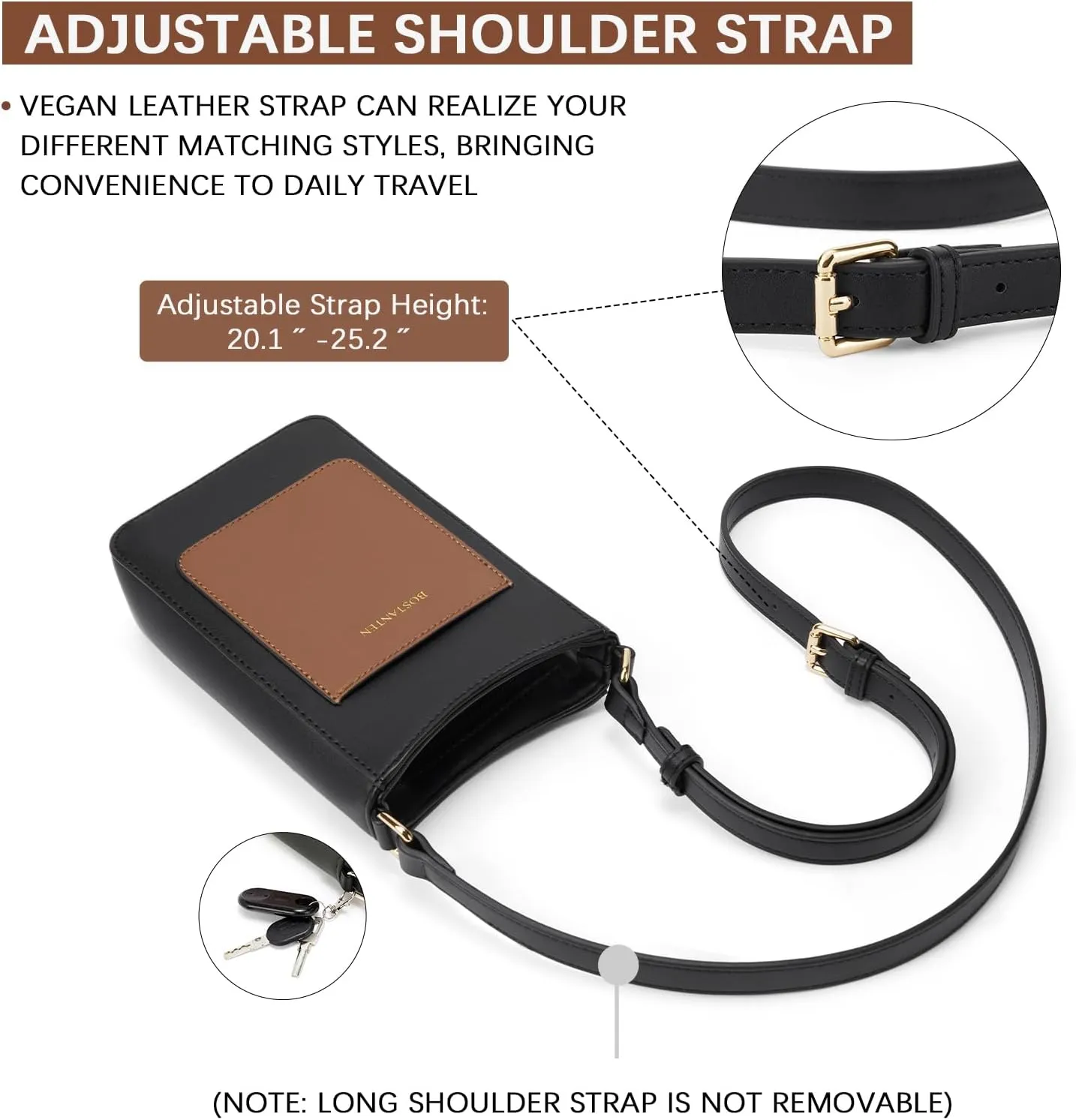 BOSTANTEN Small Crossbody Bags for Women Cell Phone Purse Leather Wallet Handbags with Card Slots