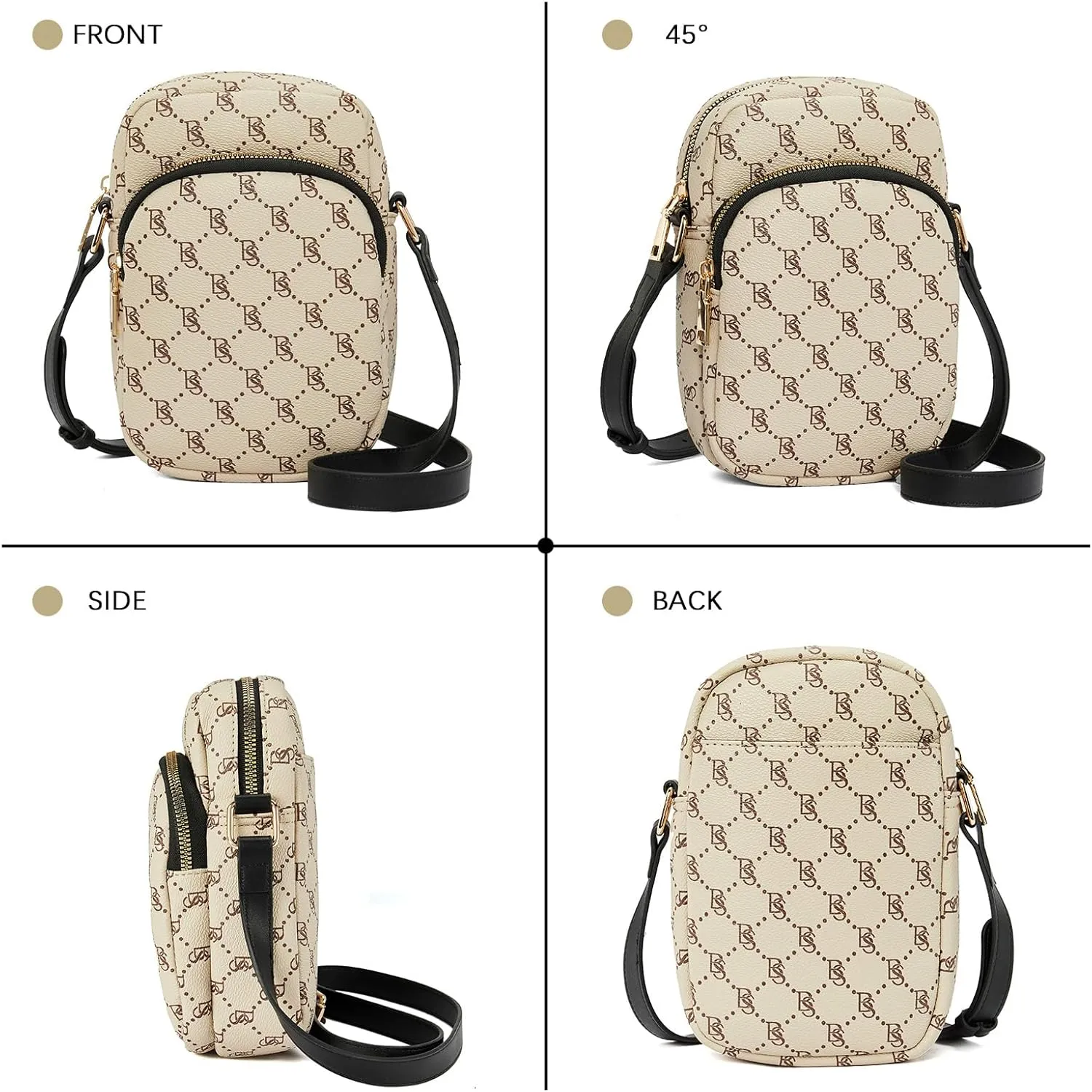 BOSTANTEN Small Crossbody Bags for Women Designer Zip Cell Phone Purse Shoulder Handbags Wallet with Card Slots