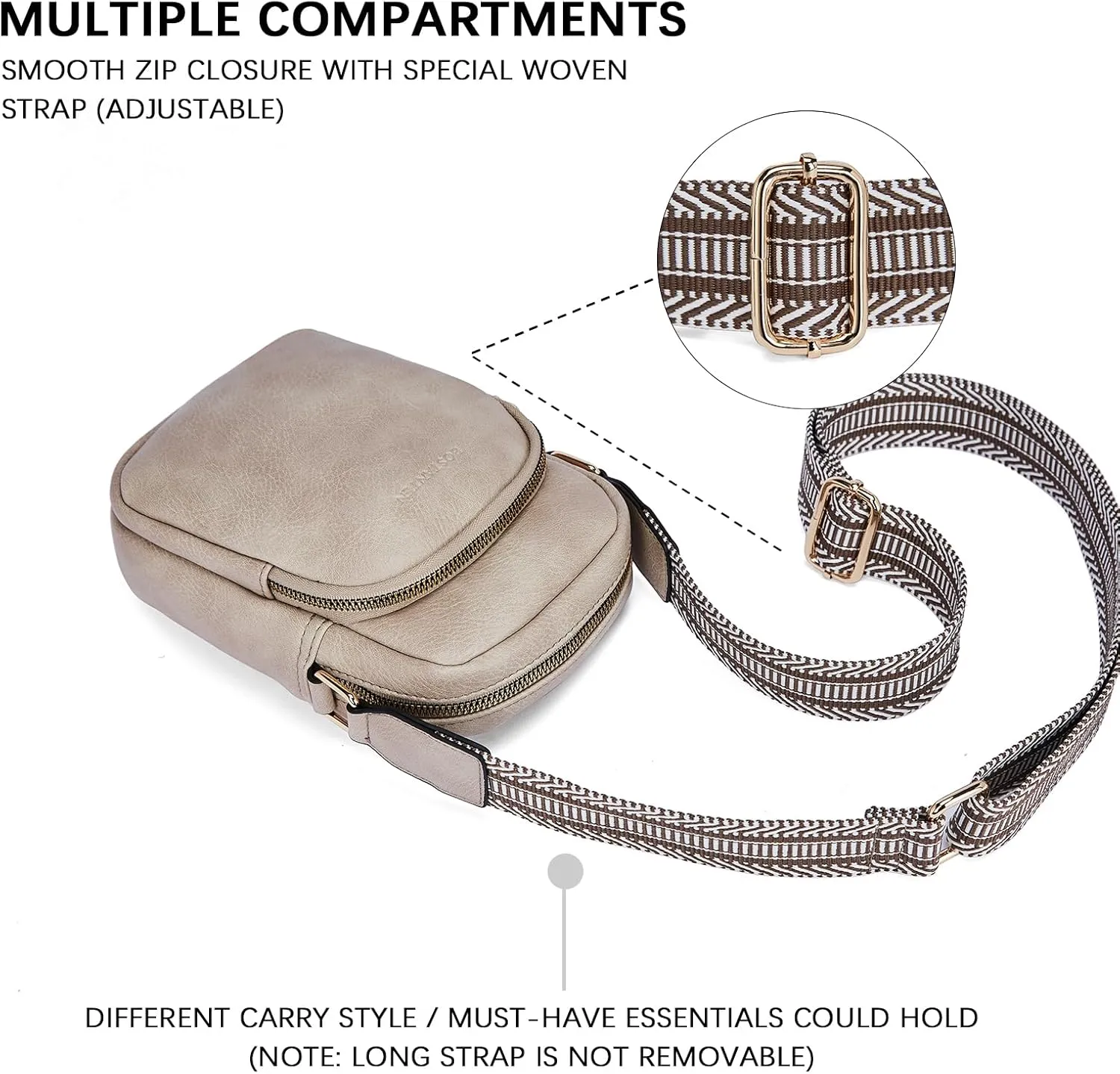 BOSTANTEN Small Crossbody Bags for Women Designer Zip Cell Phone Purse Shoulder Handbags Wallet with Card Slots