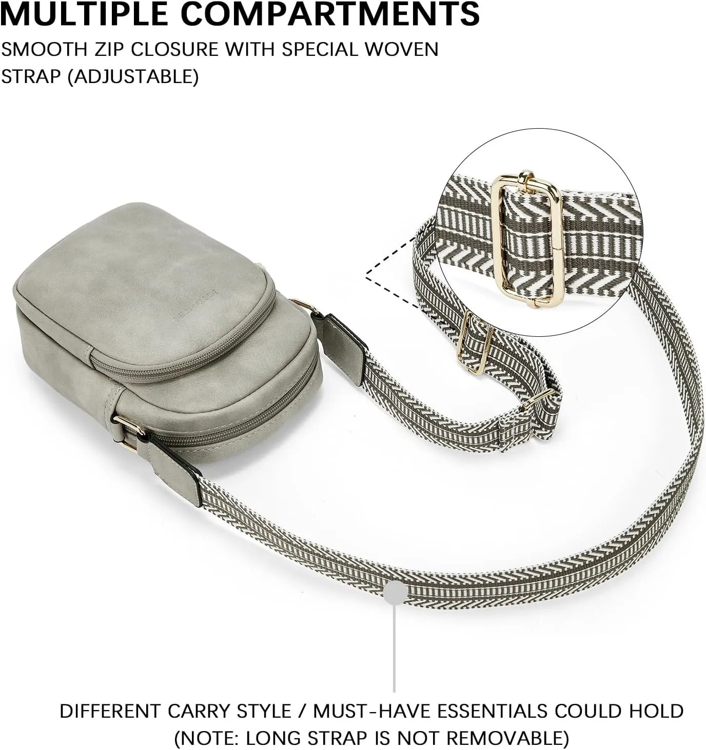 BOSTANTEN Small Crossbody Bags for Women Designer Zip Cell Phone Purse Shoulder Handbags Wallet with Card Slots