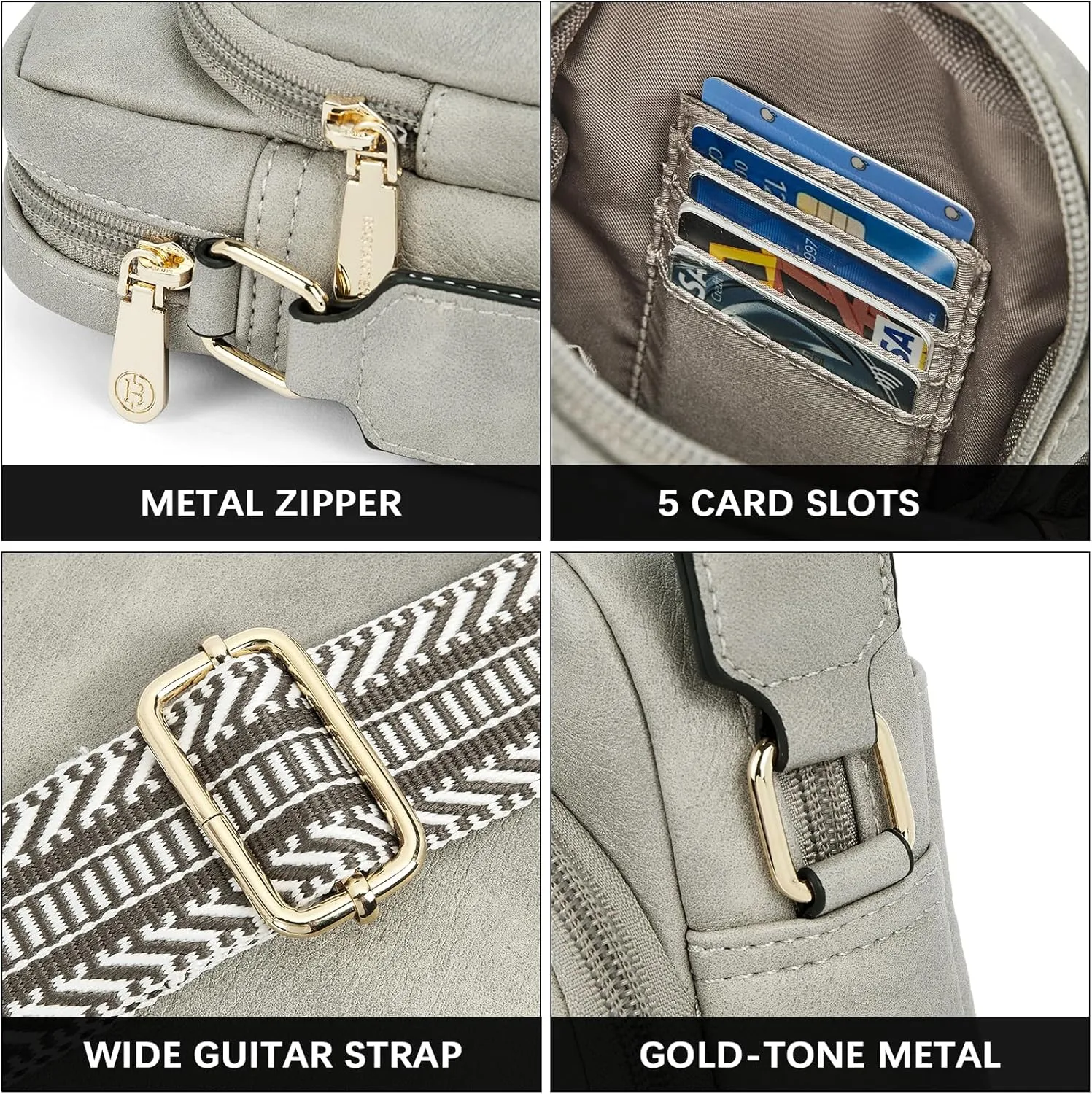 BOSTANTEN Small Crossbody Bags for Women Designer Zip Cell Phone Purse Shoulder Handbags Wallet with Card Slots