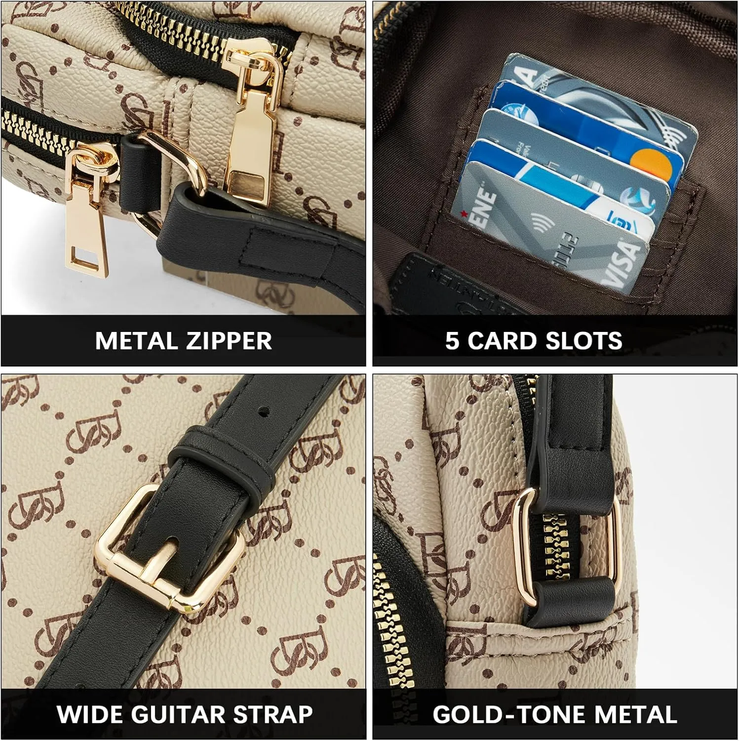BOSTANTEN Small Crossbody Bags for Women Designer Zip Cell Phone Purse Shoulder Handbags Wallet with Card Slots