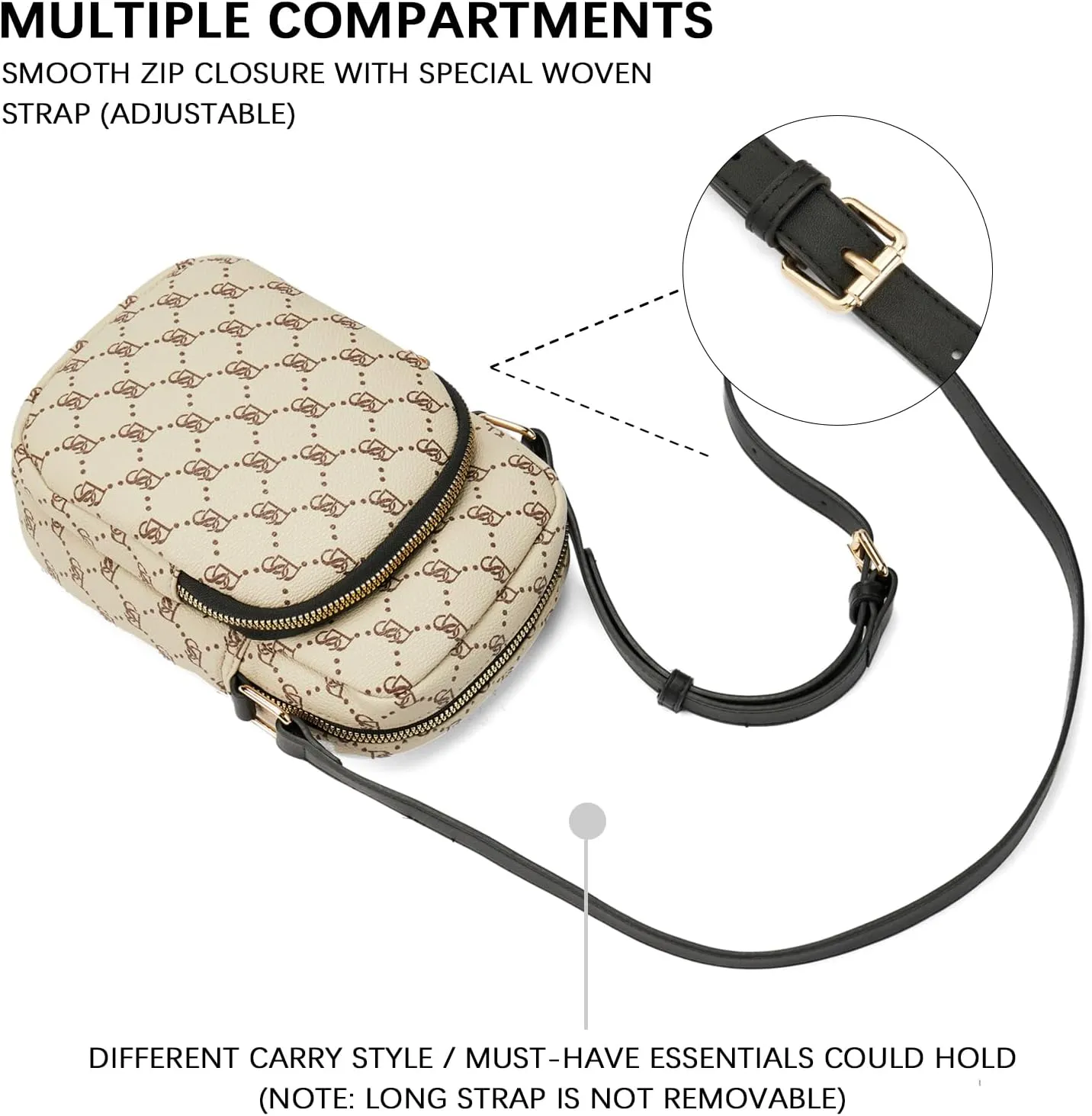 BOSTANTEN Small Crossbody Bags for Women Designer Zip Cell Phone Purse Shoulder Handbags Wallet with Card Slots