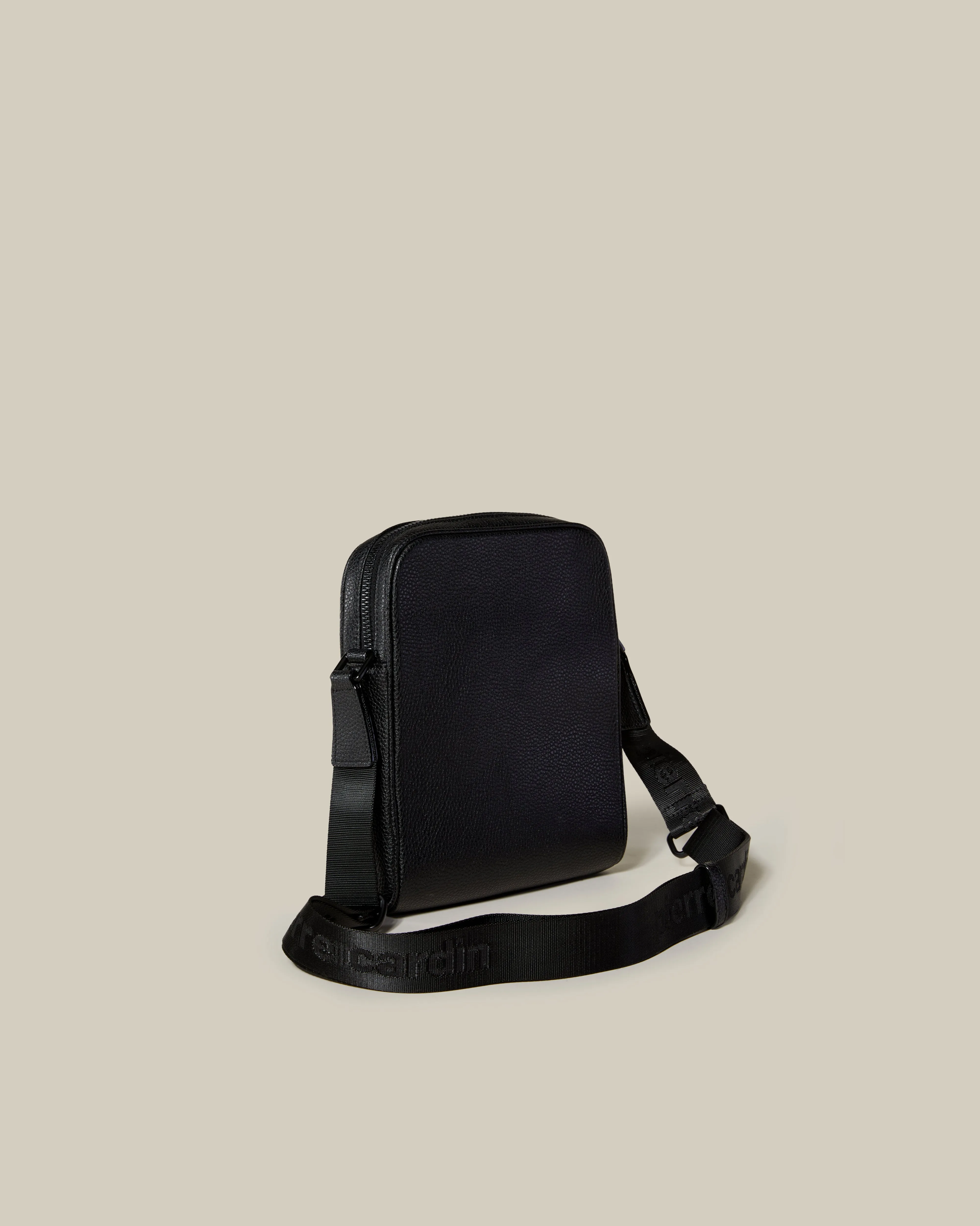 Brand Embellished Leather Crossbody Bag