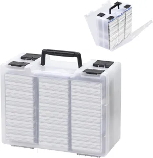 BRAPPO Trading Card Storage Box for 3200  Double Sided Card Deck Case, compatible MTG and TCG and Sport Cards etc game cards.(Excluding cards) (Clear)