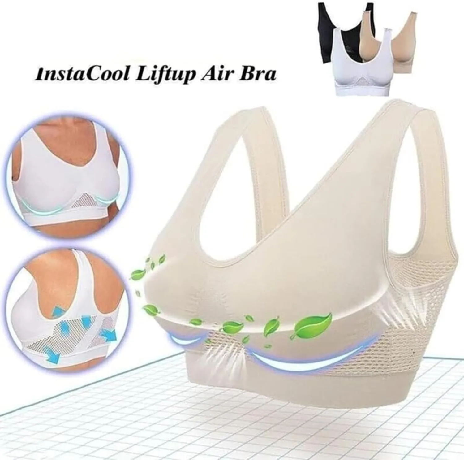 Breathable Anti-Sagging Sports Bras for Women High Suppor Plus Size Wireless Adjustable High Impact Bra