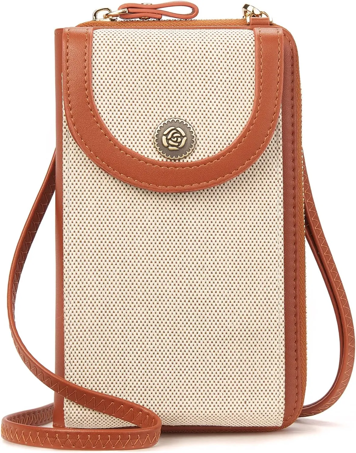 BROMEN Small Cell Phone Purse Crossbody Bags for Women Vegan Leather Wallet Purse with Credit Card Holder