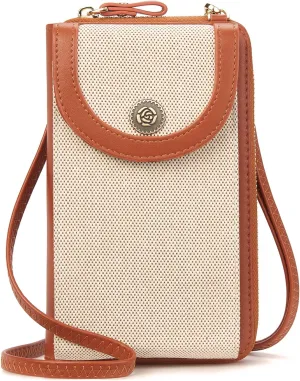 BROMEN Small Cell Phone Purse Crossbody Bags for Women Vegan Leather Wallet Purse with Credit Card Holder