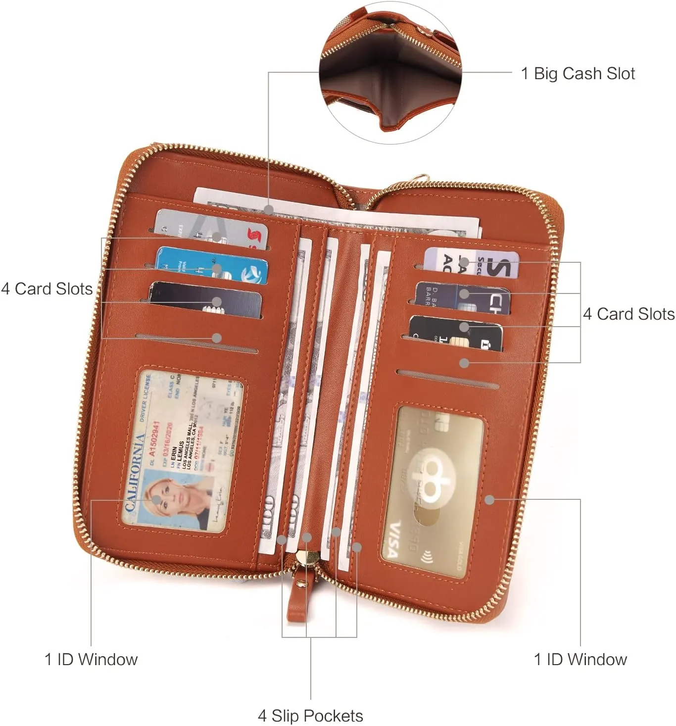BROMEN Small Cell Phone Purse Crossbody Bags for Women Vegan Leather Wallet Purse with Credit Card Holder