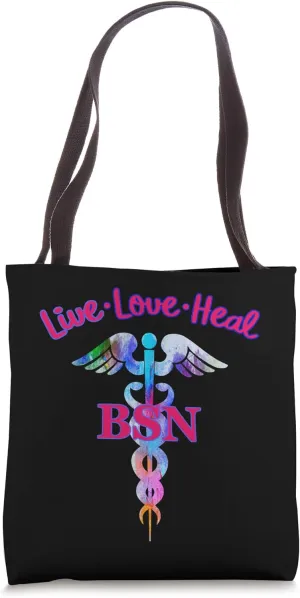 BSN Registered Nurse Live Love Heal Graduation Appreciation Tote Bag