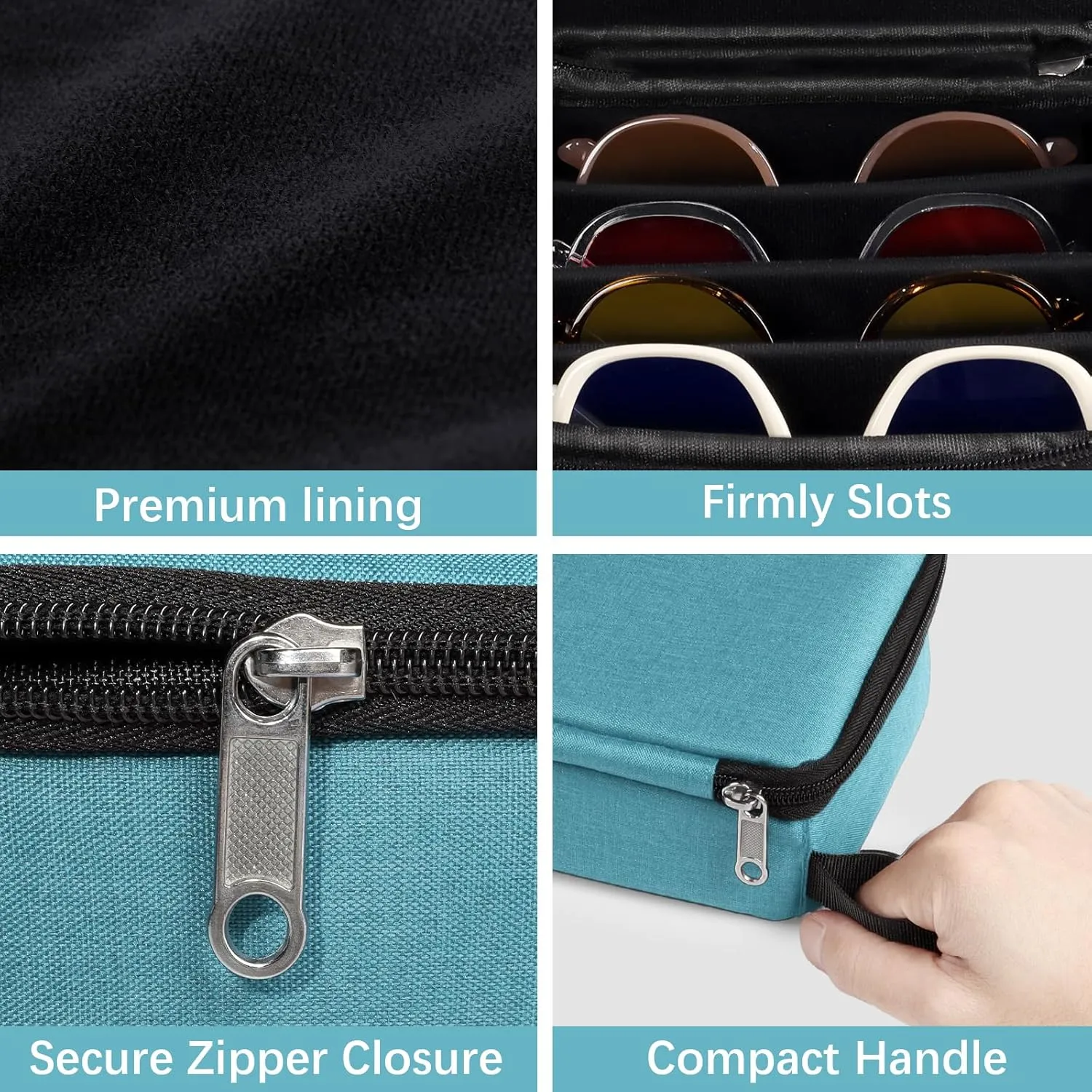 Bukere Travel Sunglasses Organizer Case, Adjustable Slot For Multiple Pairs, Portable Eyeglasses Storage Box for Men Women
