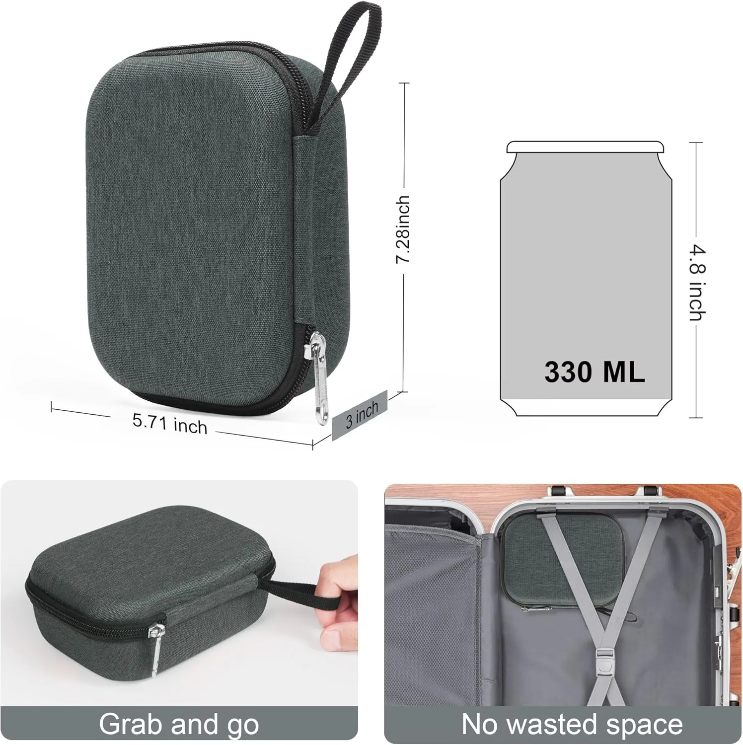 Bukere Travel Sunglasses Organizer Glasses Case, 3 Adjustable Slot for Multiple Eyeglasses, Hard Eyewear Box for Men Women