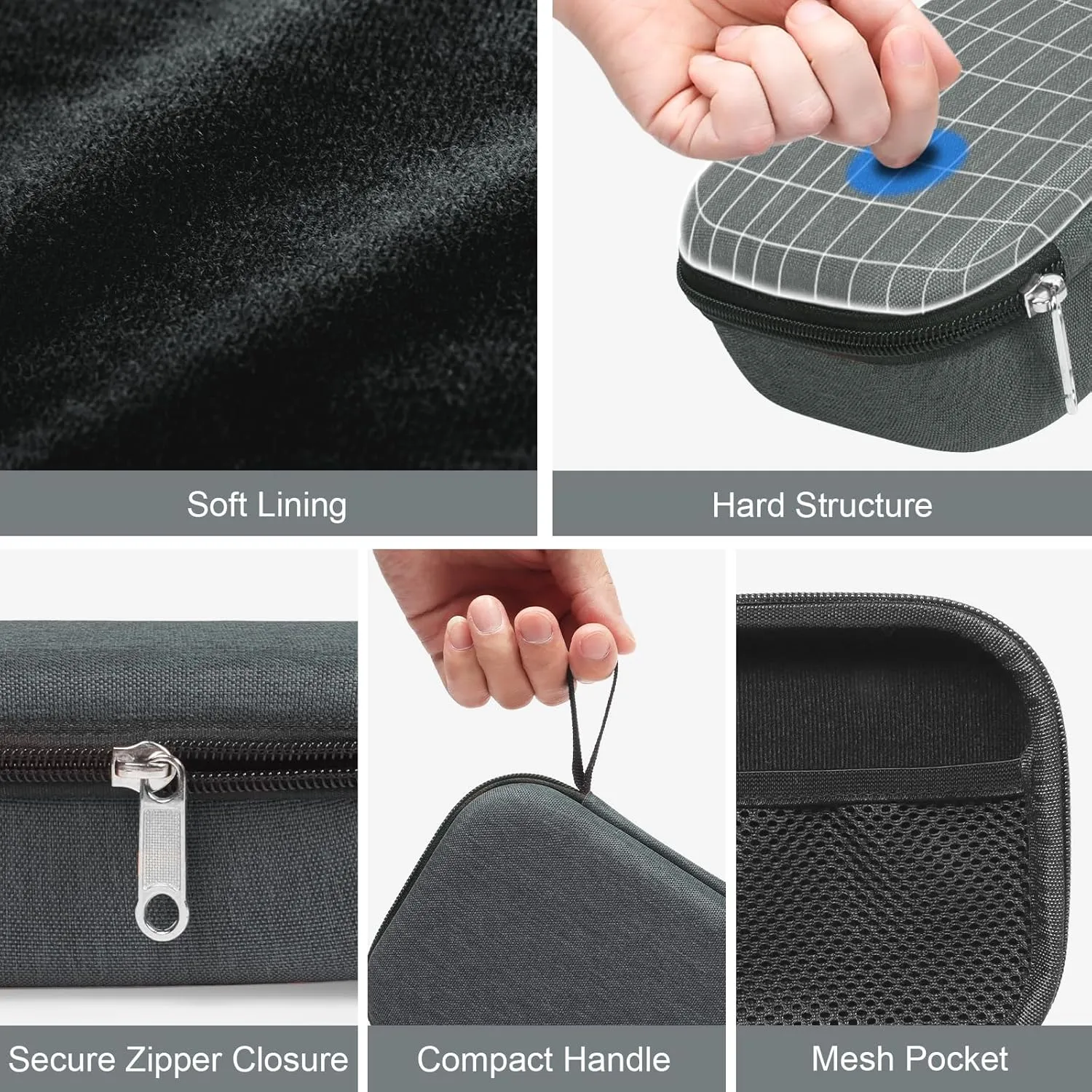 Bukere Travel Sunglasses Organizer Glasses Case, 3 Adjustable Slot for Multiple Eyeglasses, Hard Eyewear Box for Men Women