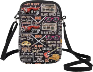 BWKTOP Singer Album Adjustable Crossbody Purse Tour Gifts Song Lyrics Travel Shoulder Bag Merchandise