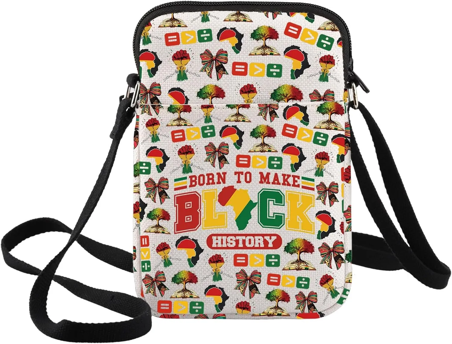 BWWKTOP African Culture Crossbody Bag Black History Month Gift African History Shoulder Bag Juneteenth Merchandise