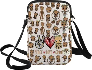 BWWKTOP Cartoon Wood Crossbody Bag Wood Hero Inspired Gift Peace Love Shoulder Bag Hero Merchandise