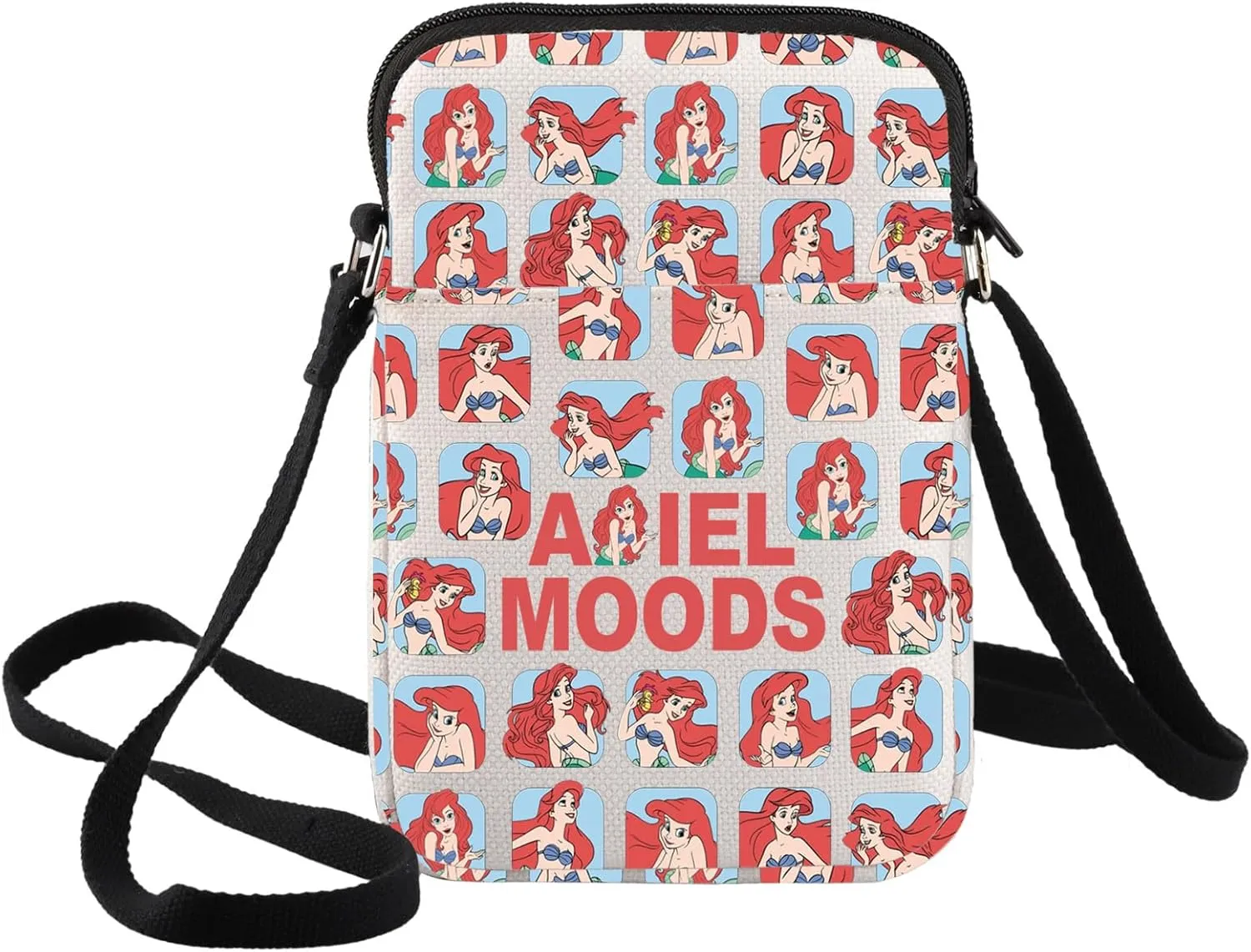 BWWKTOP Mermaid Crossbody Bag Fairy Tales Gift Mermaid Princess Moods Crossover Shoulder Bag Princess Merchandise