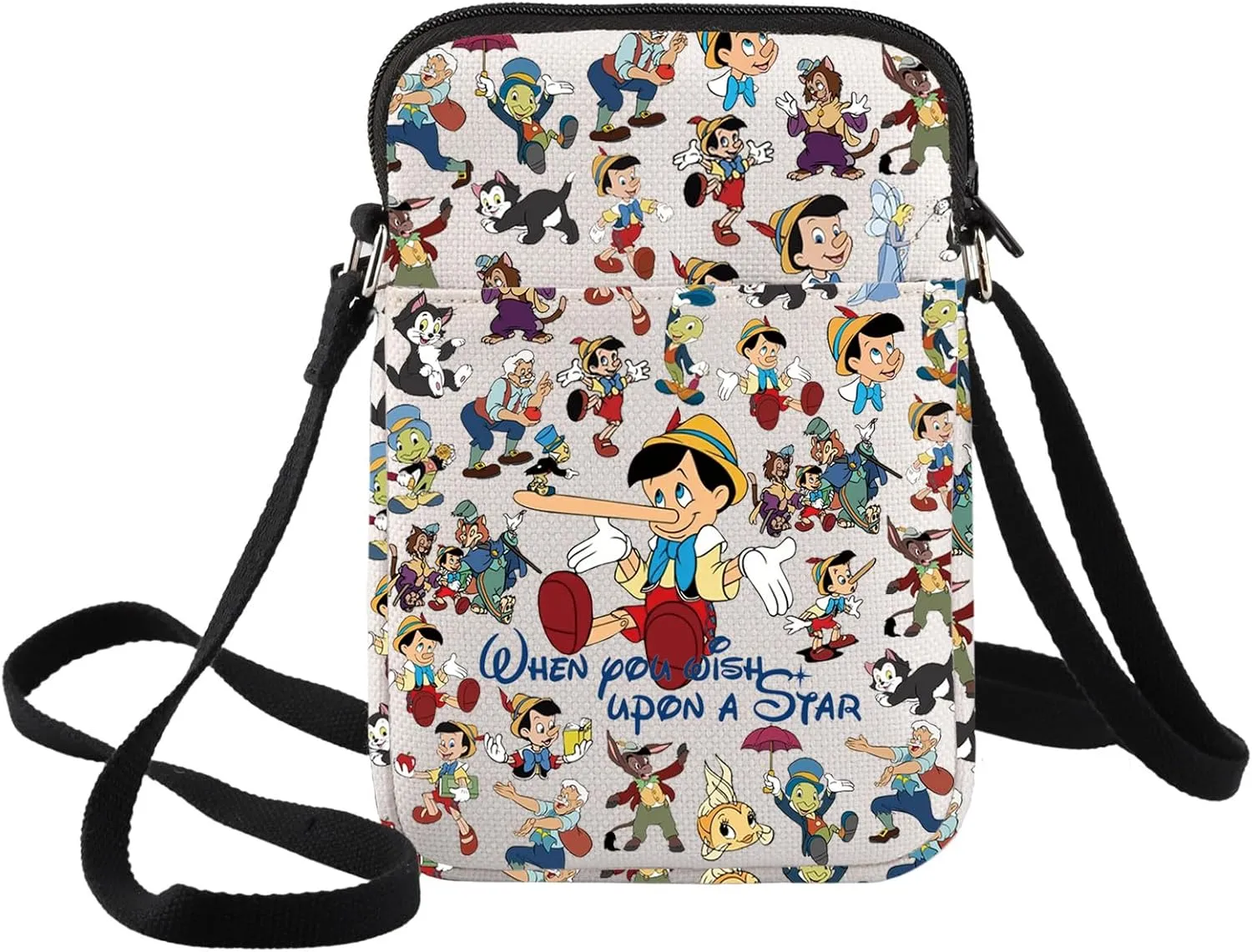 BWWKTOP Wooden Crossbody Purse Marionette Fans Gift Geppetto Shoulder Bag Fairy Tales Merch