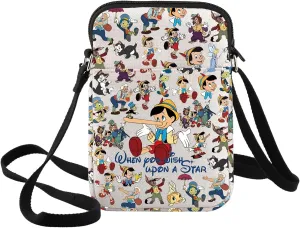 BWWKTOP Wooden Crossbody Purse Marionette Fans Gift Geppetto Shoulder Bag Fairy Tales Merch