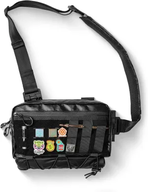 Cache L3 Crossbody Shoulder Bag, Multipurpose Daypack, Chest Backpack Casual Sling Bag for Men & Women (Black Orange)
